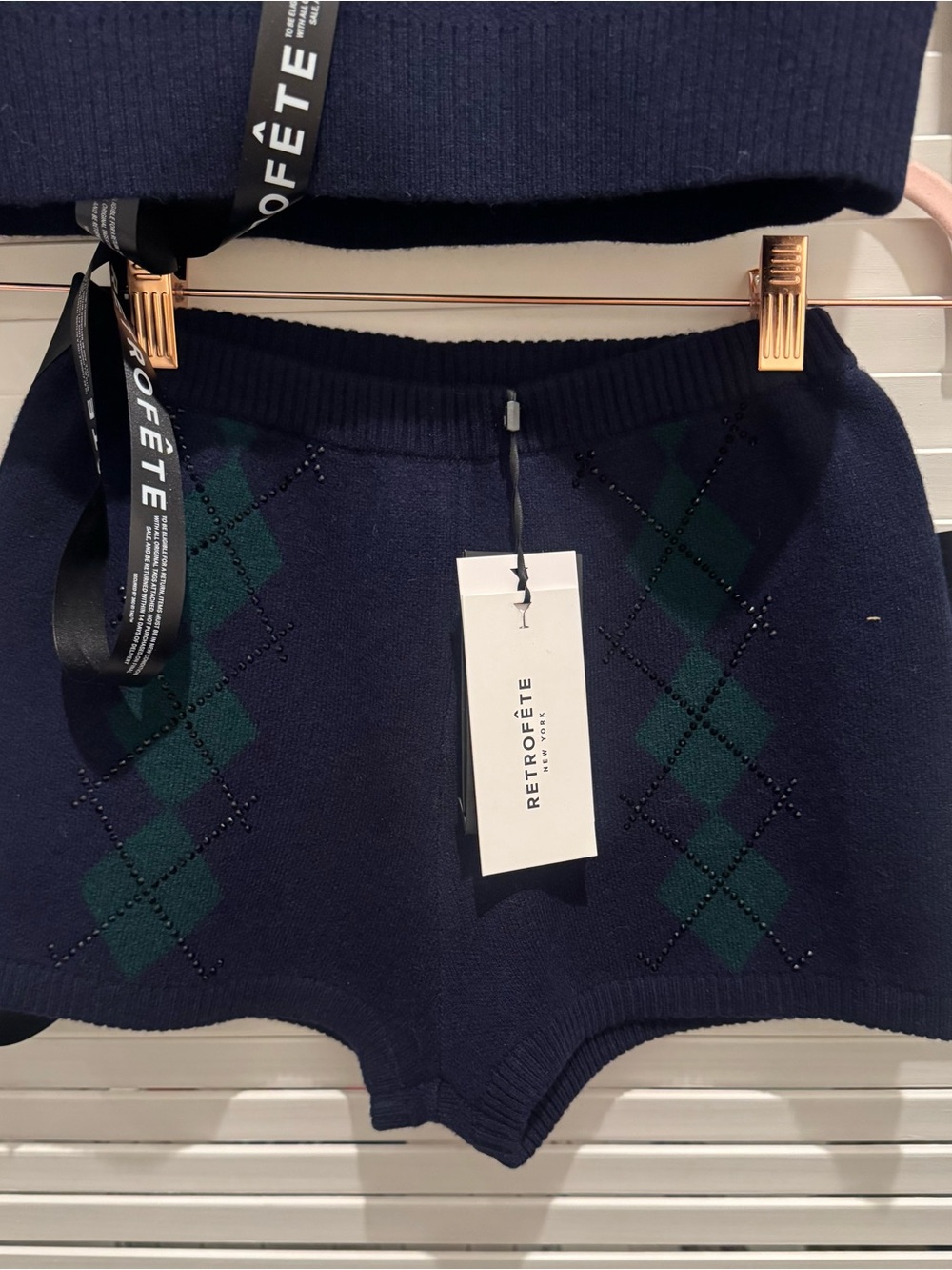 Retrofete polo and short set Navy & Green - Picture 7 of 8